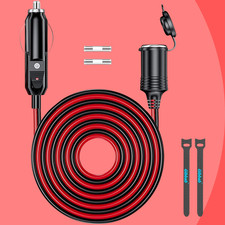 Car Cigarette Lighter Socket Extension Cord Cable 13FT 12V Heavy Duty Adapter