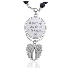 Memorial Car Charm Sympathy Gifts for A Piece of My Heart is in Heaven-silver