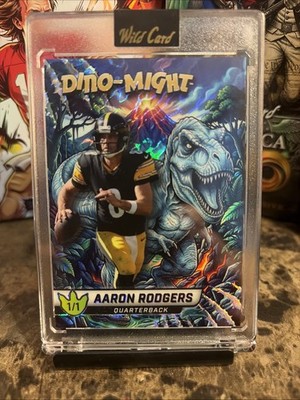 2026 Wild Card Dino-Might/Eruption Aaron Rodgers 1/1 Island Foil T-Rex Steelers