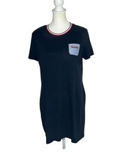 Tommy Hilfiger Navy Short Sleeve Crewneck Casual TShirt Dress EUC Sz L Americana
