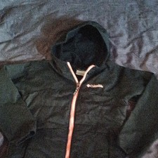 Columbia Unisex Kids S Hooded Full Zip Fleece Jacket Black/Pink Logo