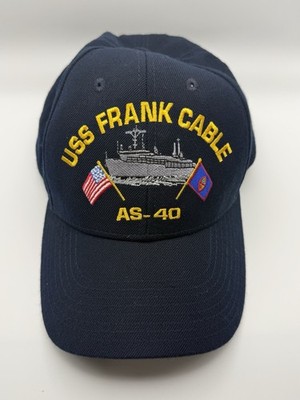 The Corps USS Frank Cable AS-40 Logo Blue Baseball Cap Hat One Size