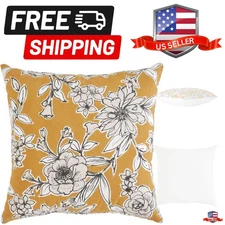 Decorative Pillow, Floral Cotton Pillow, Throw Pillows for Couch or Bed, Boho...