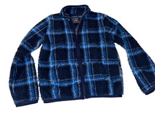 N6 WOW Boys 5/6 The Children's Place Plaid Sherpa Full Zip Sweatshirt Jacket