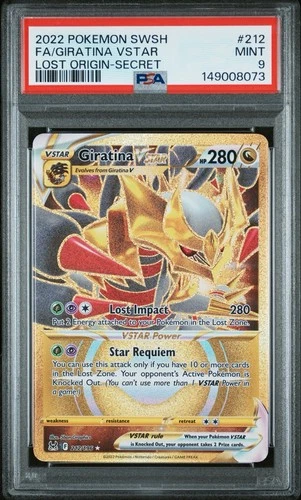 Pokemon 2022 Lost Origin Secret Full Art GIRATINA Vstar #212 PSA 9 Mint RARE