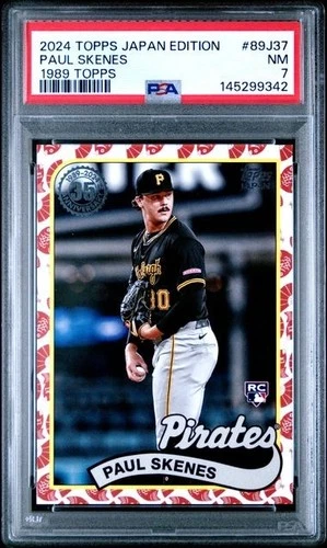 2024 Paul Skenes 1989 Topps  Japan Edition Pirates Graded PSA 7 MINT #89J37
