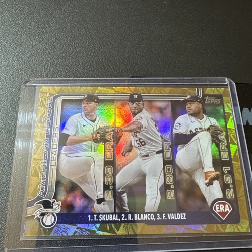 2025 Topps Series 1 AL ERA Leaders Skubal Blanco Valdez -  ST Gold Foilboard/50