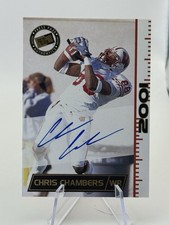 2001 Press Pass Chris Chambers Rookie Auto RC Football Wisconsin Badgers Card. rookie card picture