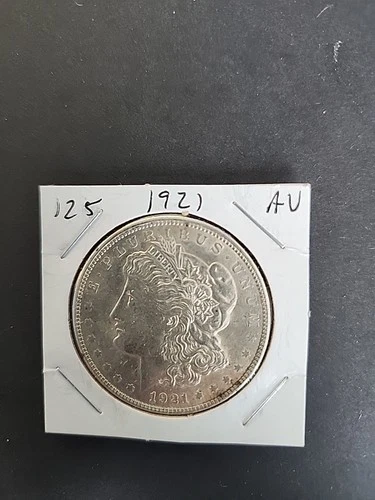 1921 Morgan Silver Dollar In About Uncirculated Condition