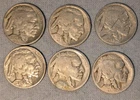 6x Buffalo Nickel Lot 5C - Circulated, Various Conditions - B09
