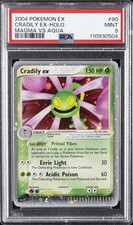 2004 POKEMON EX TEAM MAGMA VS TEAM AQUA #90 CRADILY EX-HOLO PSA 9
