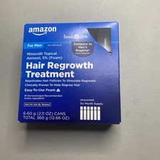 Amazon Minoxidil 5 Men Hair Regrowth Solution Treatment 6 bottles Exp 10/2026