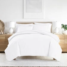New Popularity,Noble Linens 3-Piece White Duvet Cover Set, Full/Queen