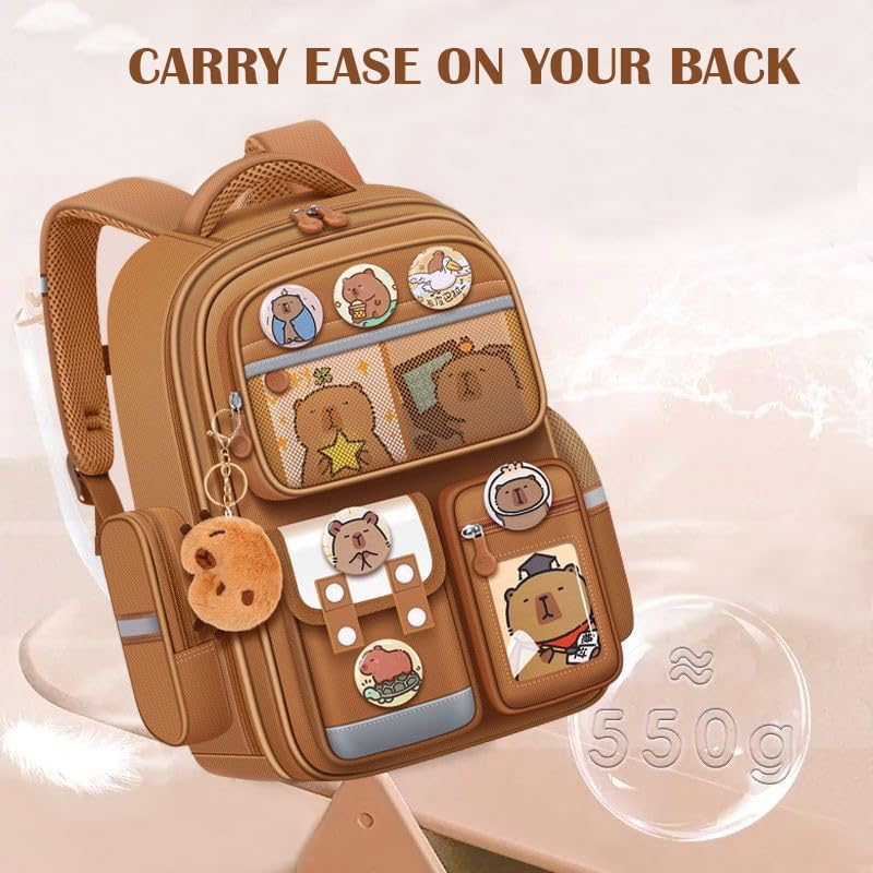 Cute Capybara Backpack with Accessories - Laptop Ita Bag Cartoon Design