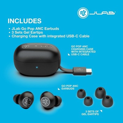 JLab Go Pop ANC Active Noise Cancelling Earbuds TWS NEU VERSIEGELT Ohrhörer