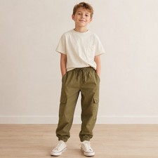 Cat & Jack Boys Baggy Cargo Jogger Pants Oliv...