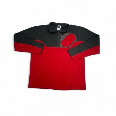 The North Face Outdoors TKA Fleece Mens Medium Red 1/4 Zip Pullover Sweater Rare