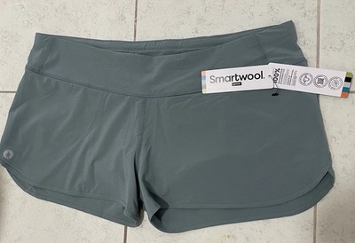 SMARTWOOL ACTIVE LND SHORT ATHLETIC FIT BREATHABLE MOISTURE WICKING GRAY L
