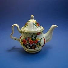Teapot Anthony Mark Hankins Signed Floral Vibrant Limited Edition Porcelain L