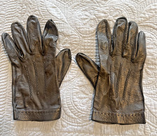 Aris Mens Leather Gloves Unlined Black Size Large Vintage