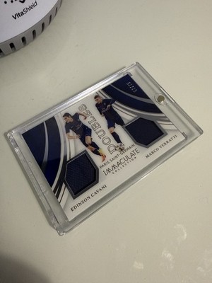 2017 Panini Immaculate Doubles Memorabilia PSG Marco Verratti, Edison Cavani /75