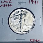 1941 BU GEM WALKING LIBERTY SILVER HALF UNC MS+++ U.S. MINT RARE COIN 5890 — photo 1