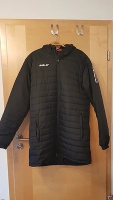 langer Steppmantel Sportjacke Saller schwarz mit Kapuze XL Trainermantel