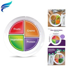 Choose MyPlate Portion Control Plate   4 Flat Sections for Fruits Grain Veget...