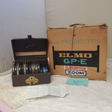 8mm Projector ELMO GP-E Slow Motion Zoom  Film Reel Storage Box