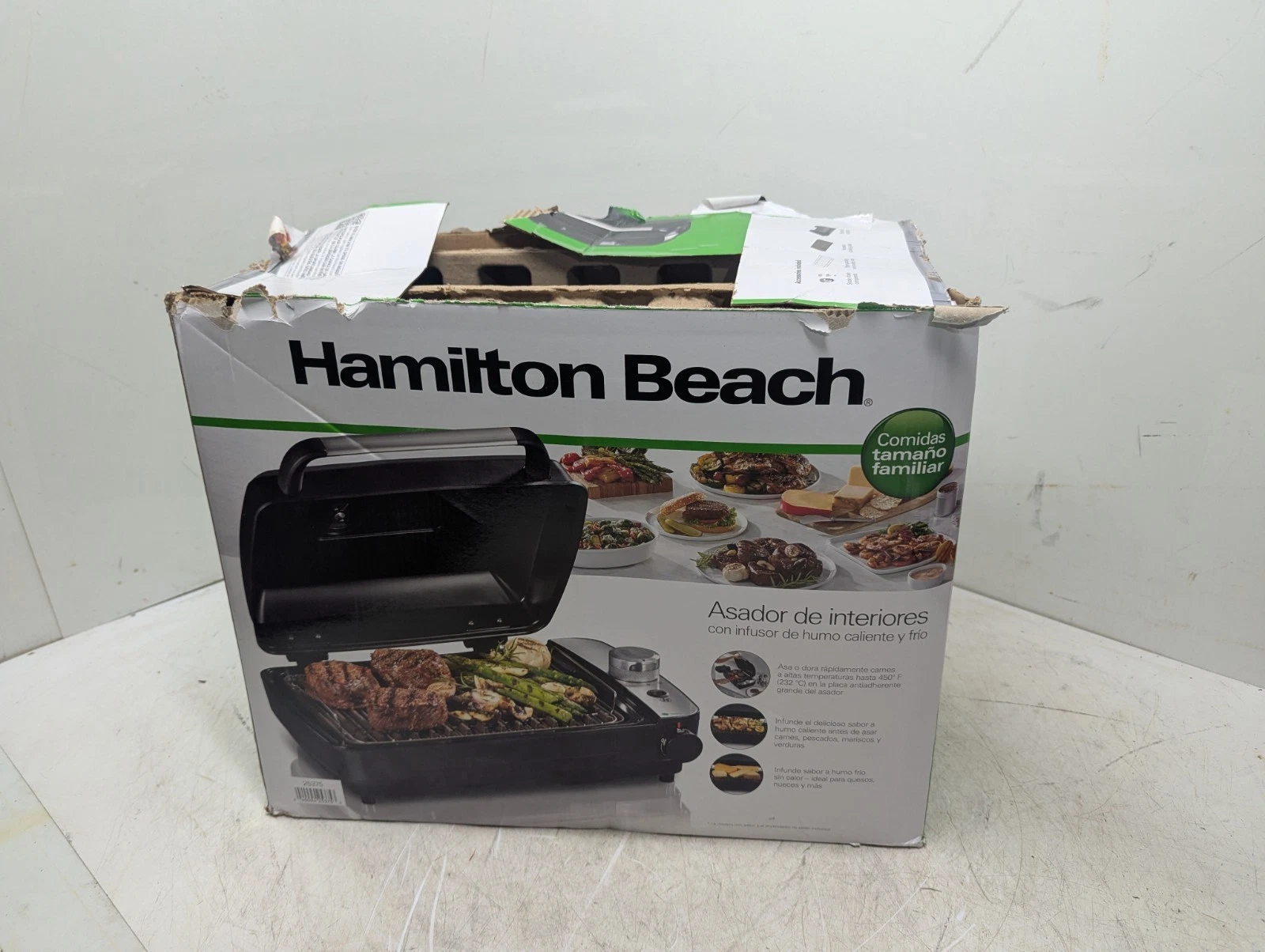 Hamilton Beach Indoor Searing Grill Hot/Cold Smoke Infuser Electric READ