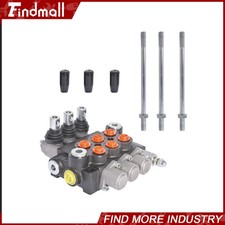 Findmall 3 Spool Hydraulic Control Valve Double Acting 13 GPM 3600 PSI SAE Ports