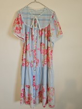 Vintage MODELS COAT Housecoat Floral House Dress Muumuu Pearl Snap Down