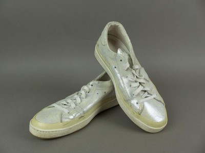 Philippe Model Damen Schuhe Sneaker 40 weiß Leder irisierend Turnschuhe (19716)