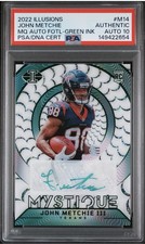 2022 Illusions Mystique John Metchie Green Ink /5 RC PSA AUTH AUTO 10 POP 1!