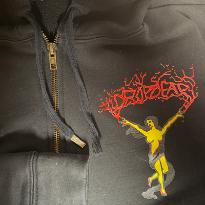 Drop Dead Clothing Hoodie Zip Up - Vintage Bleeding Hands Stigmata