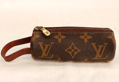 Louis Vuitton Monogram Golf Ball Holder Pouch Case Vintage M58249
