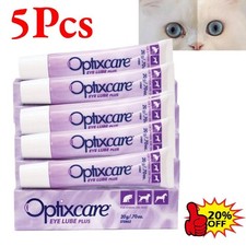 5x Optixcare Eye Lube Plus ForCats, Dogs And Horses 20g Eye Lubricant All Ages