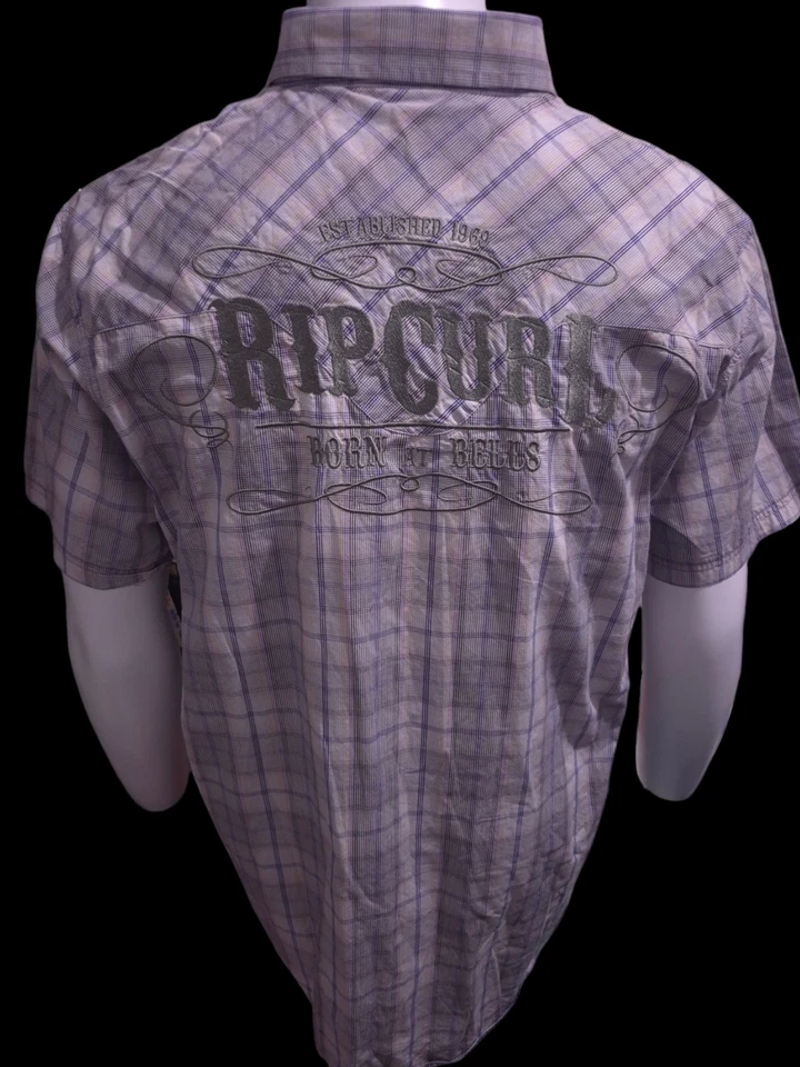 Rip Curl Mens Purple Embroidered Logo Short Sleeve Surf Shirt Casual Size XL - Image 3 of 4