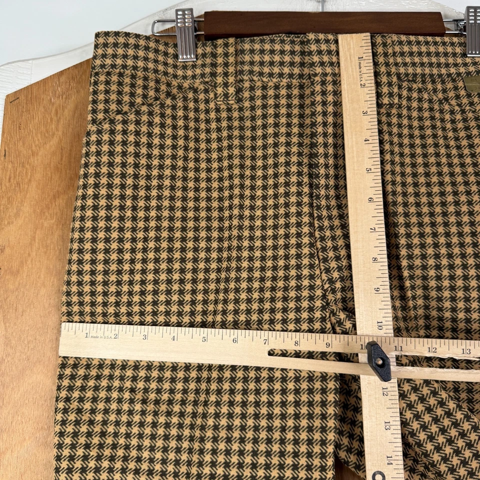 VTG Houndstooth Pants Mens 34x30 Brown Flared Leg 70s Retro Polyester NEW NWT - Image 4 of 4