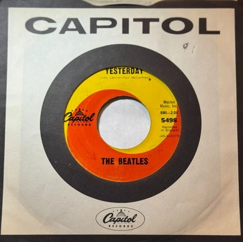 BEATLES * 45 * Yesterday / Act Naturally * 1960s * USA VG ORIGINAL VINYL