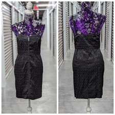 Kensie Size 6 Black Spaghetti Straps Bodycon Dress with Full Zipper