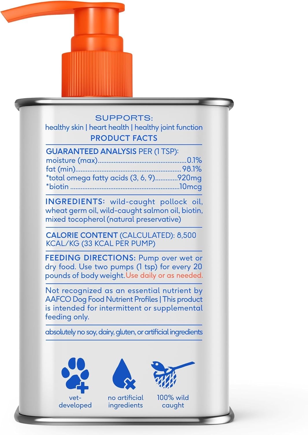 Native Pet Omega 3 Fish Oil for Dogs & Cats - 16 oz - EXP 12/2026