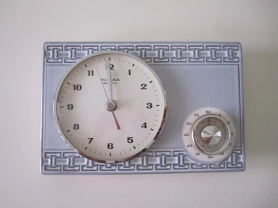 Dugena Electric Küchenuhr mit Eieruhr 2871- Keramik- 60er/ 70er Jahre - Bild 1 von 3
