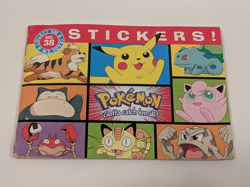 Pokémon MewTwo 1999 Empty Tin Case & Pokémon 1999American Greetings Sticker Book - Picture 10 of 21