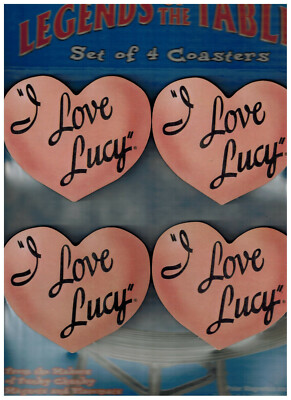 New I Love Lucy Set of 4 Coasters Heart Shaped Coaster Set 