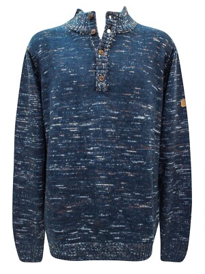Herrenpullover Atlas Übergröße Wollmischung blau Big & Tall UK-Größe 2XL-4XL