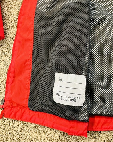 COLUMBIA Omni-Tech Red Rain Jacket Hooded Kid’s Medium Packable Pockets Outdoor - Picture 8 of 16