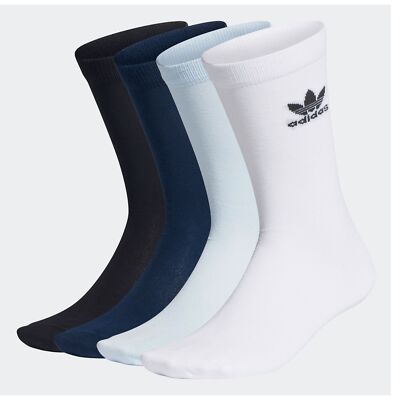 adidas Originals 6er Pack Thin Crew Socken Set Trefoil Weiß Blau Schwarz 34-36