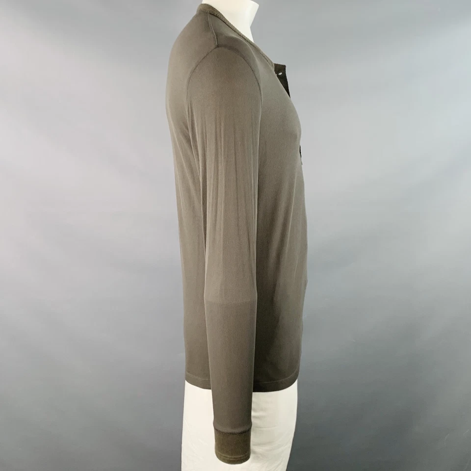 Pullover Henley TOM FORD Talla L Verde Oliva Acanalado Mezcla Modal Foto 2 de 4