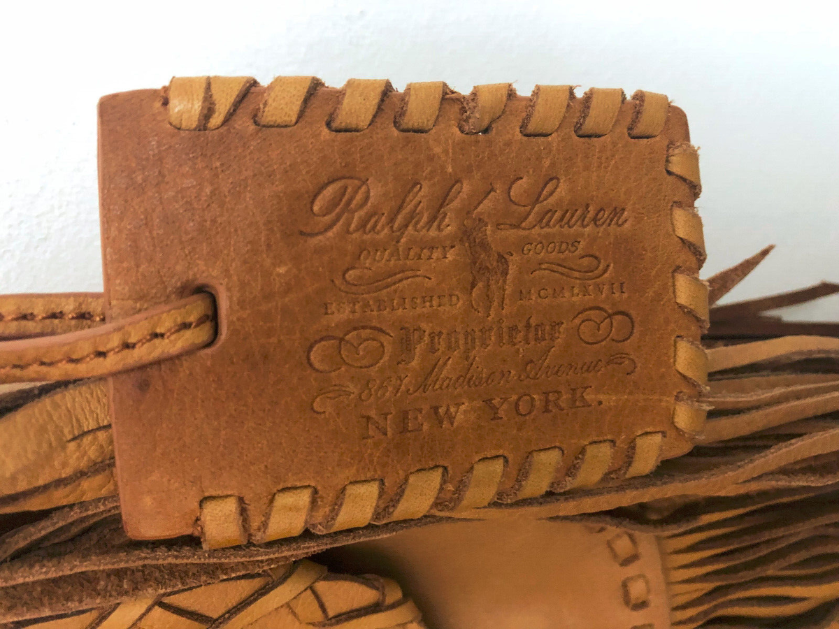 Ralph Lauren Collection Tan Leather Western Fringe Concho Ralph Lauren Collection Tan Leather Western Fringe Concho
